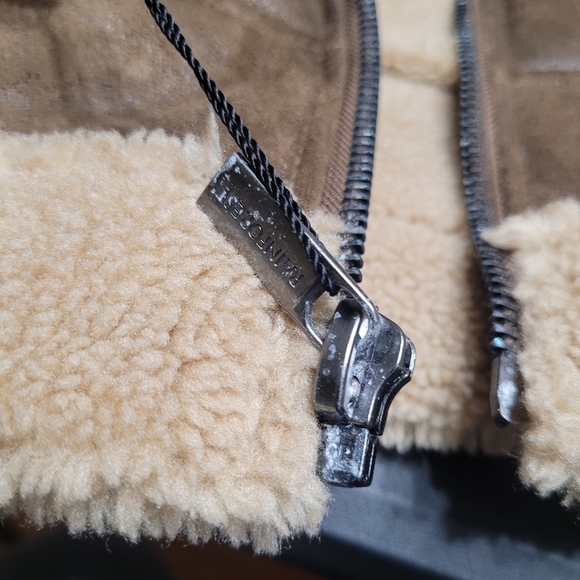 Rainforest Brown Sherpa Lined Full Zip Rain Resistant Bomber Jacket Size Small - Picture 11 of 11